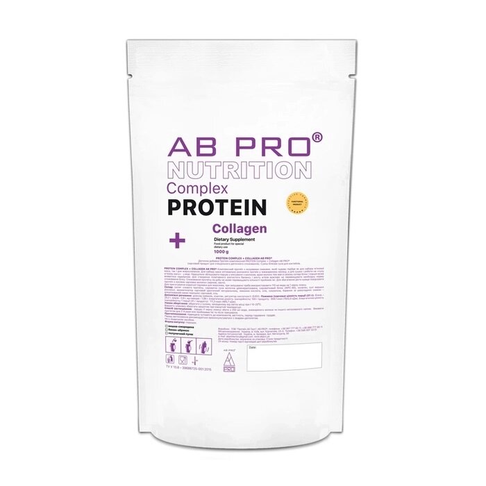 Протеїн AB Pro Protein Complex + Collagen, 1 кг Полуничний пунш від компанії Shock km ua - фото 1