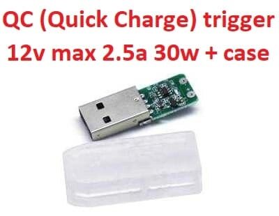Quick Charge (QC) USB type-A (male) trigger тригер 12v max 2.5a 30w + корпус (A class) 1 день гар. від компанії Shock km ua - фото 1