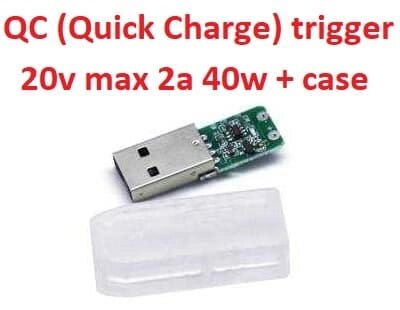 Quick Charge (QC) USB type-A (male) trigger тригер 20v max 2a 40w + корпус (A class) 1 день гар. від компанії Shock km ua - фото 1