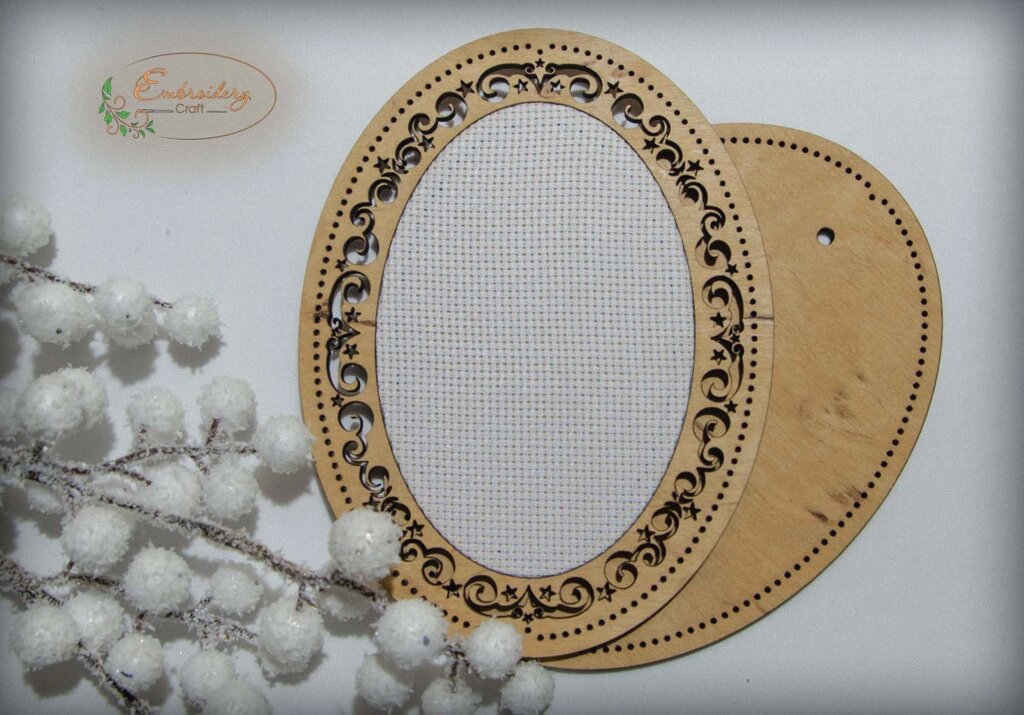 Рамка овальна з натягнутою канвою 12*16/8*12 ТМ Embroidery Craft ROd-009 від компанії Shock km ua - фото 1