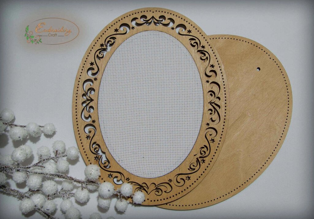 Рамка овальна з натягнутою канвою 18*23/17*12 ТМ Embroidery Craft ROd-004 від компанії Shock km ua - фото 1