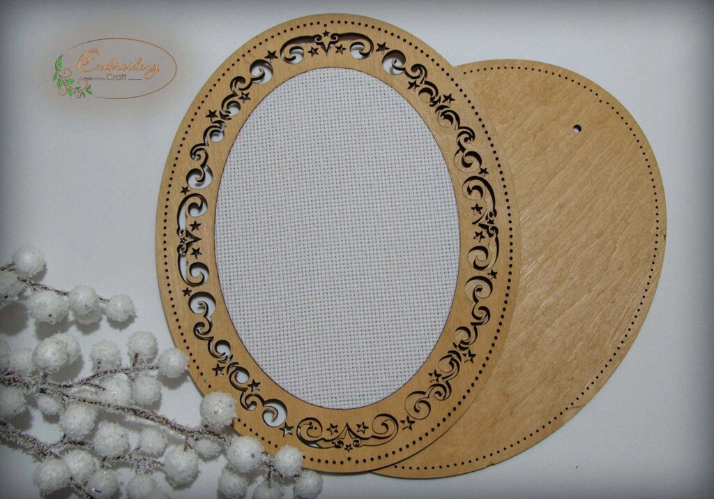 Рамка овальна з натягнутою канвою 18*23/17*12 ТМ Embroidery Craft ROd-006 від компанії Shock km ua - фото 1