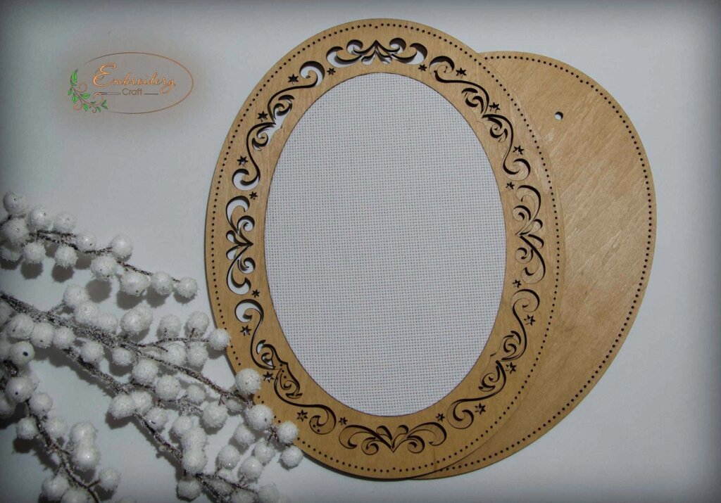 Рамка овальна з натягнутою канвою 24*31/23*16 ТМ Embroidery Craft ROd-001 від компанії Shock km ua - фото 1
