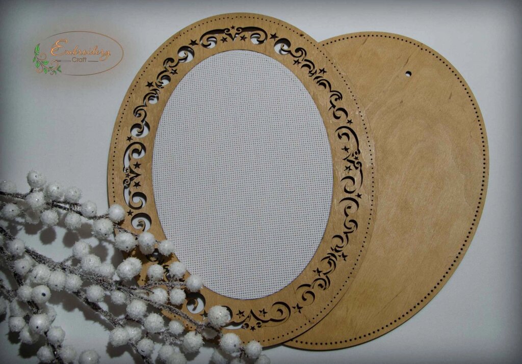Рамка овальна з натягнутою канвою 24*31/23*16 ТМ Embroidery Craft ROd-002 від компанії Shock km ua - фото 1