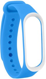 Ремешок UWatch Double Color Replacement Silicone Band For Xiaomi Mi Band 3/4 Light Blue/White Line