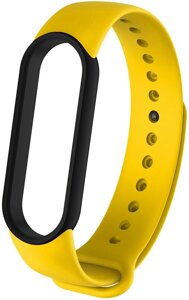 Ремешок UWatch Replacement Silicone Band For Xiaomi Mi Band 5/6/7 Yellow/Black Frame