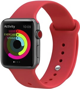 Ремешок UWatch Silicone Strap for Apple Watch 38/40 mm Red