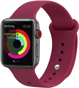 Ремешок UWatch Silicone Strap for Apple Watch 42/44 mm Rose Red
