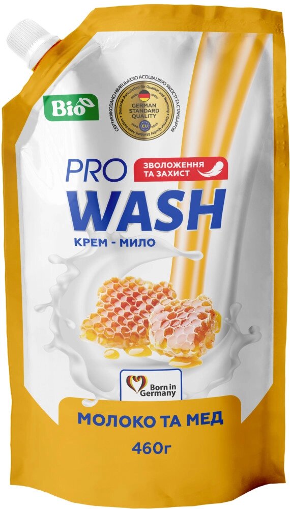 Рідке мило Pro Wash Молоко та мед 140180 910 г від компанії Shock km ua - фото 1
