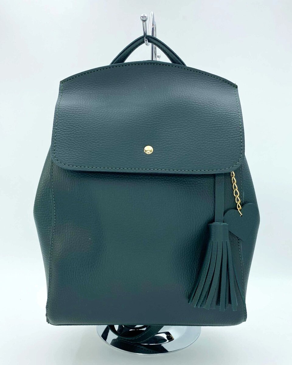 Рюкзак сумка «Серце» жіночий зелений від компанії Shock km ua - фото 1