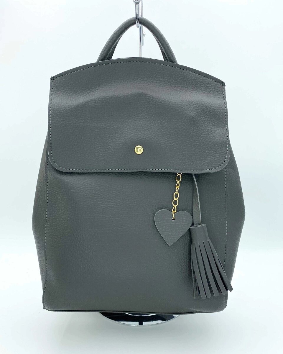 Рюкзак сумка жіночий «Серце» сірий від компанії Shock km ua - фото 1