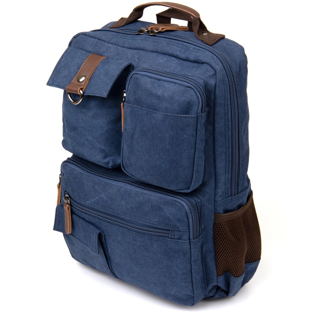 Рюкзак текстильний дорожній унісекс Vintage 20621 Синій від компанії Shock km ua - фото 1