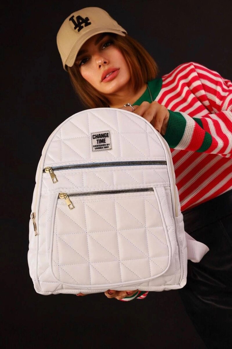 Рюкзак жіночий білий код 7-7161 від компанії Shock km ua - фото 1