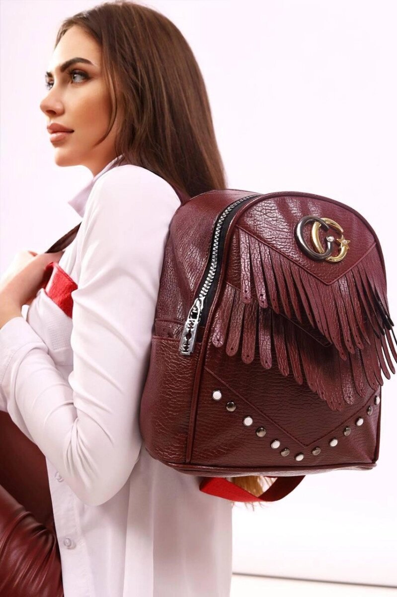 Рюкзак жіночий бордовий код 7-3085 від компанії Shock km ua - фото 1