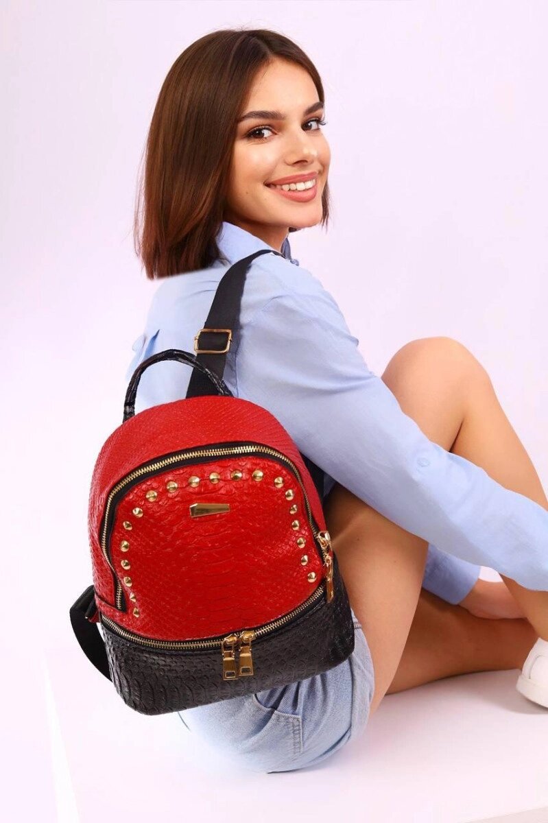 Рюкзак жіночий червоний код 7-8267 від компанії Shock km ua - фото 1