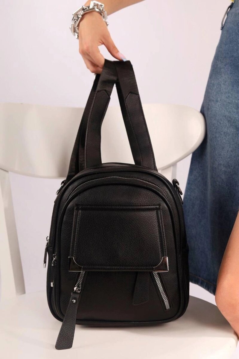 Рюкзак жіночий чорний код 7-1013 від компанії Shock km ua - фото 1