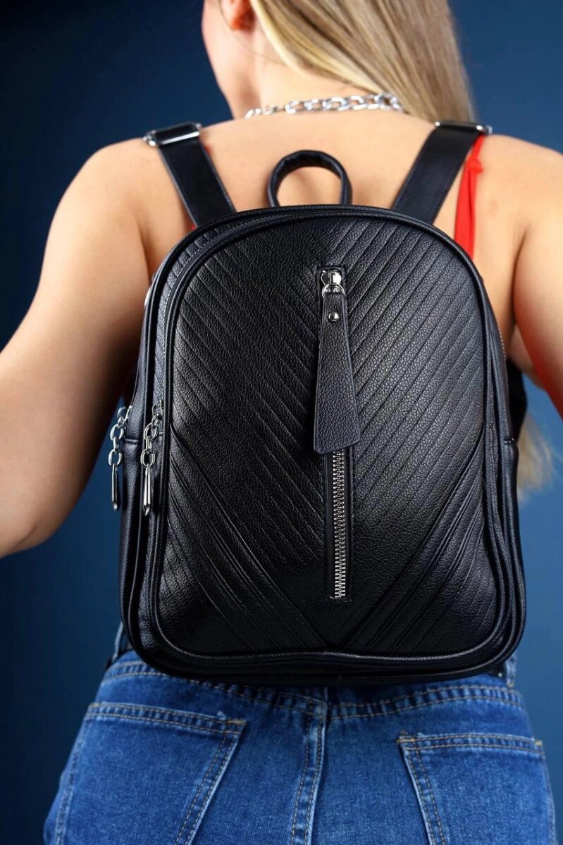 Рюкзак жіночий чорний код 7-125 від компанії Shock km ua - фото 1