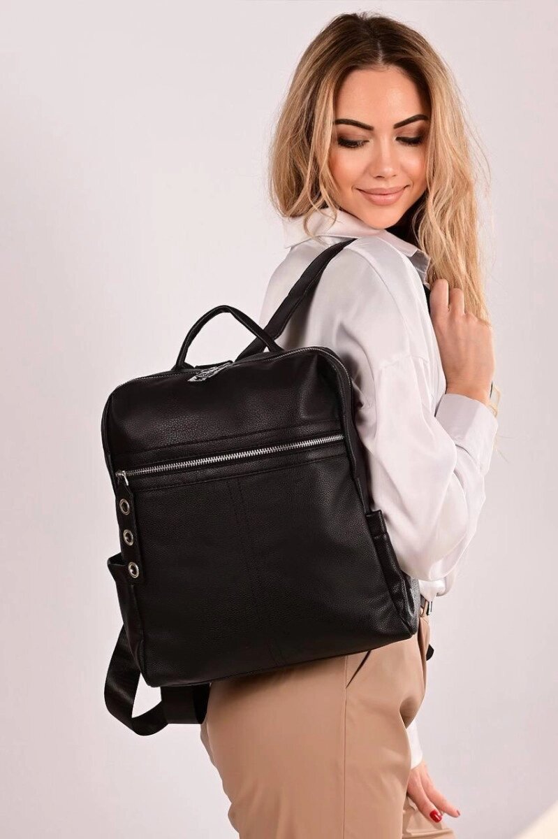 Рюкзак жіночий чорний код 7-614 від компанії Shock km ua - фото 1