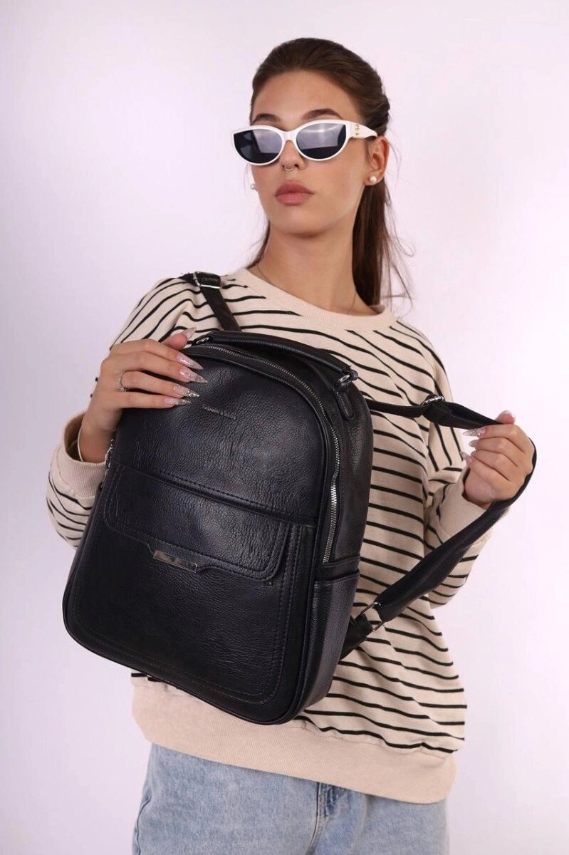 Рюкзак жіночий чорний код 7-9017 від компанії Shock km ua - фото 1