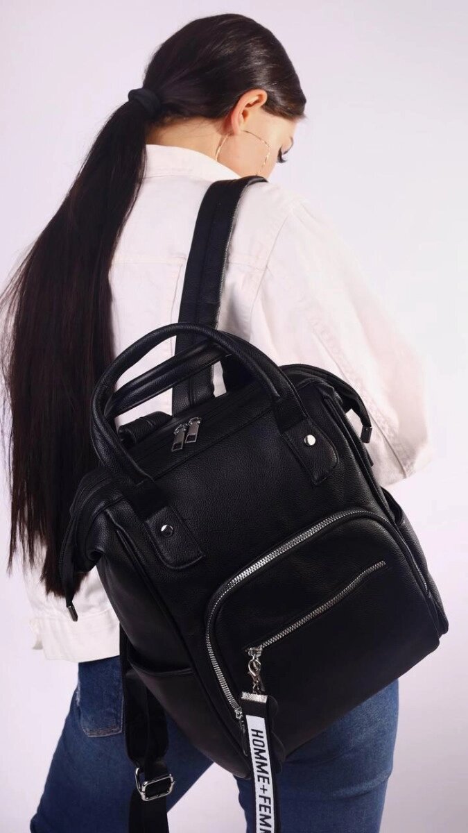 Рюкзак жіночий чорний код 7-9105 від компанії Shock km ua - фото 1