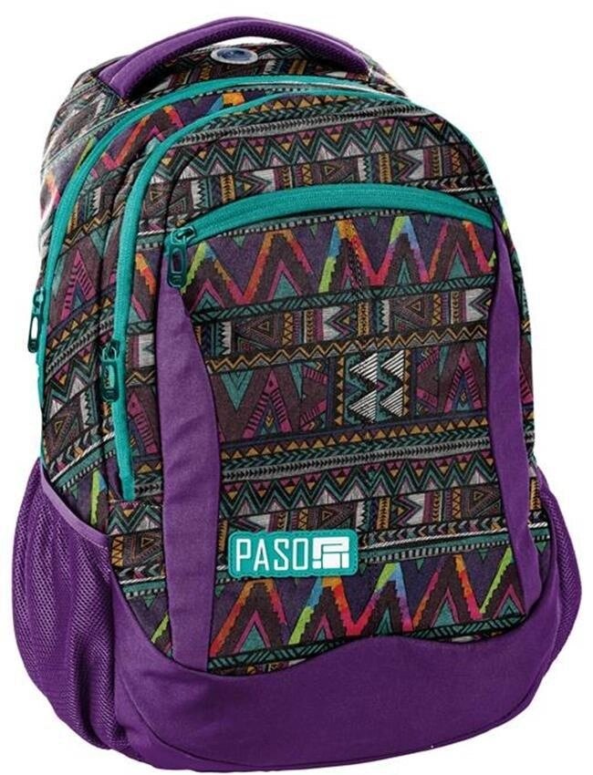 Рюкзак жіночий міський з орнаментом PASO 22L, 18-2808CP фіолетовий від компанії Shock km ua - фото 1