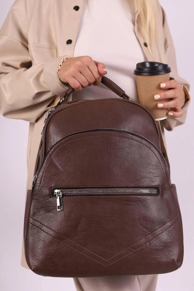 Рюкзак жіночий темно-бежевий код 7-9019 від компанії Shock km ua - фото 1