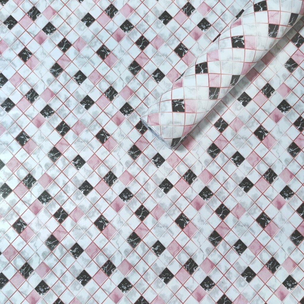 Самоклеюча плівка рожева мозаїка 0,45х10м SW-00001233 від компанії Shock km ua - фото 1