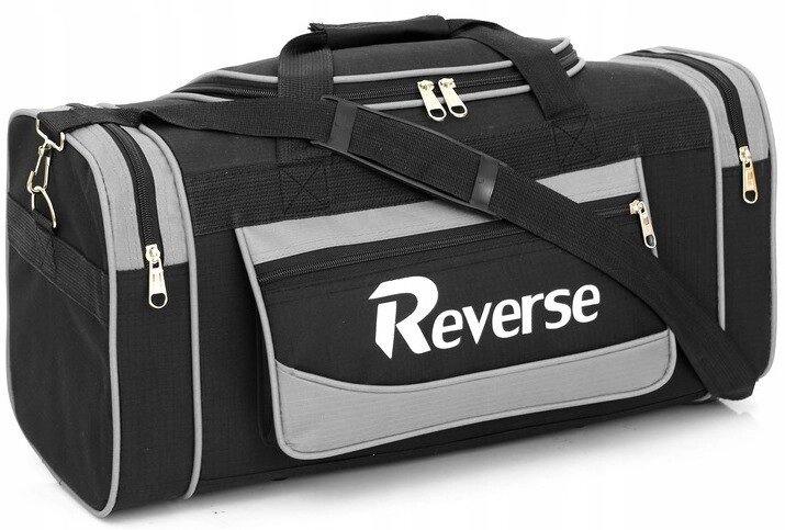 Середня дорожня сумка з кордури 45L Reverse чорна із сірим від компанії Shock km ua - фото 1