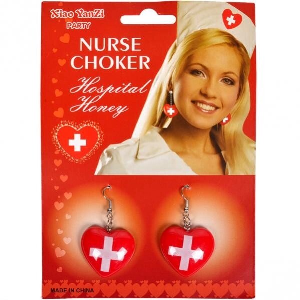 Сережки медсестри червоні від компанії Shock km ua - фото 1