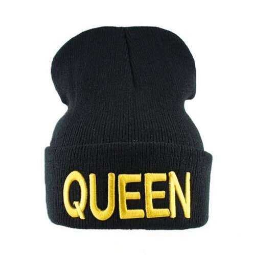 Шапка Queen чорна+жовті букви 4554 розмір 50-55
