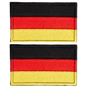 Шеврон набір 2 шт нашивка на липучці Прапор Німеччини, вишитий патч 5х8 см