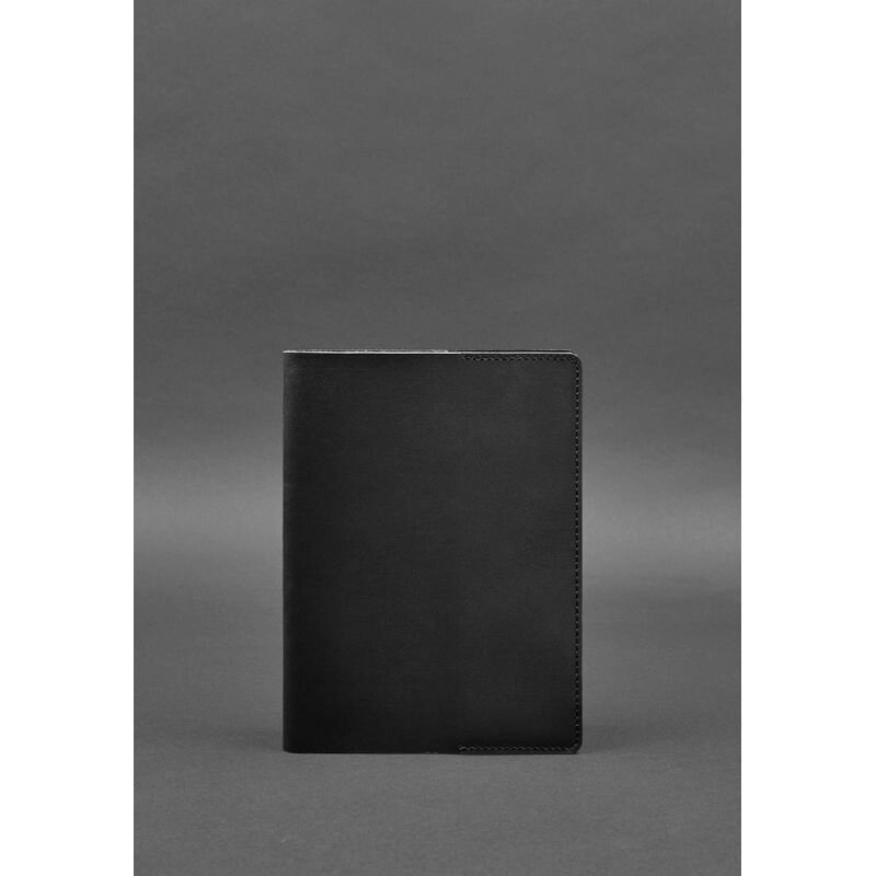 Шкіряна обкладинка для блокнота 6.0 (софт-бук) чорна Краст від компанії Shock km ua - фото 1