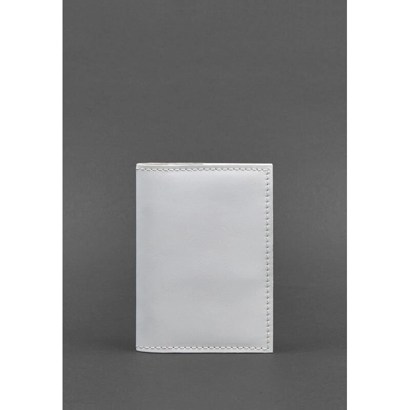 Шкіряна обкладинка для паспорта та військового квитка 1.2 біла від компанії Shock km ua - фото 1