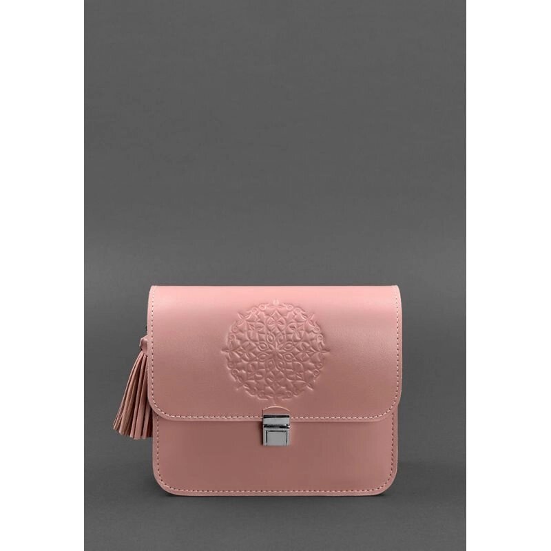 Шкіряна жіноча бохо-сумка Лілу рожева від компанії Shock km ua - фото 1