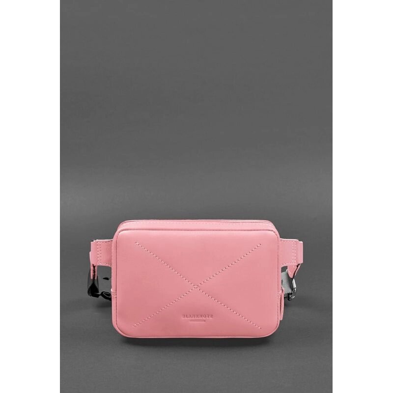 Шкіряна жіноча поясна сумка Dropbag Mini рожева від компанії Shock km ua - фото 1