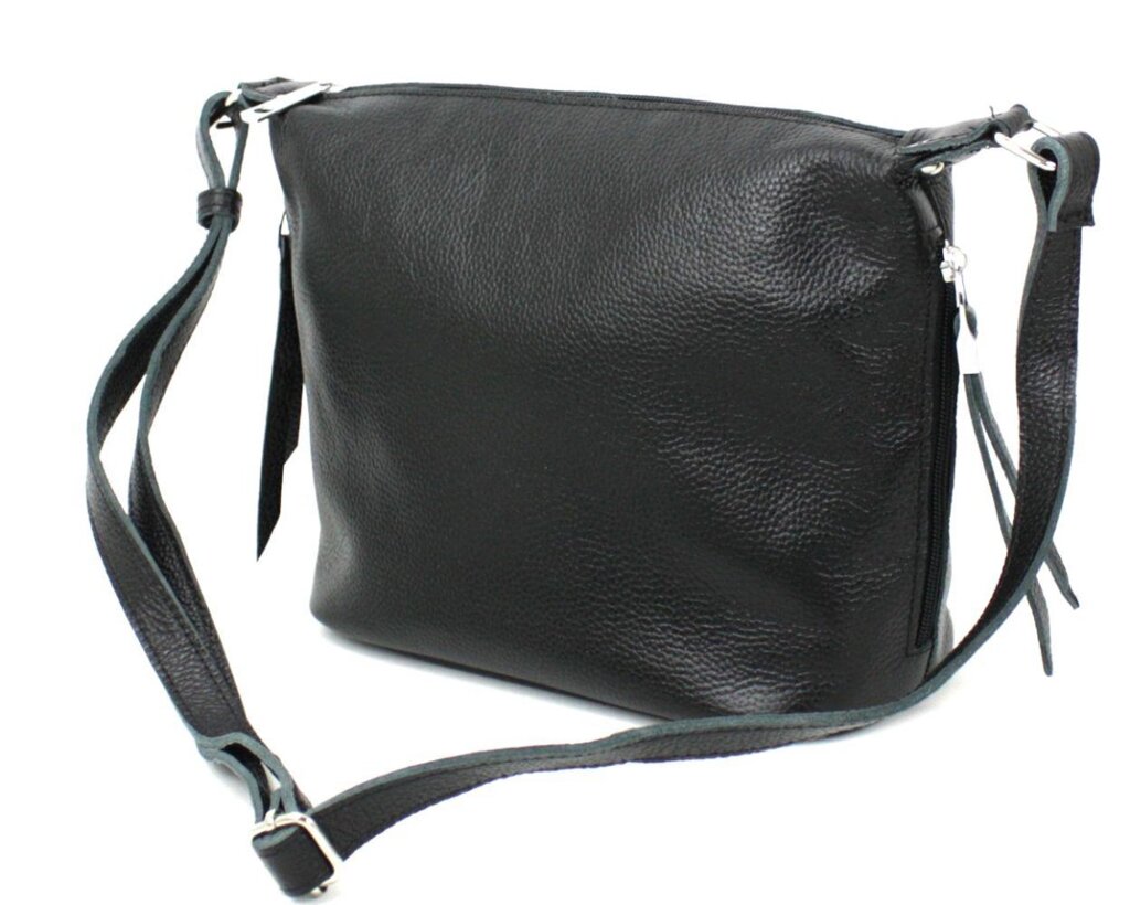 Шкіряна жіноча сумка через плече Borsacomoda чорна 809.023 від компанії Shock km ua - фото 1