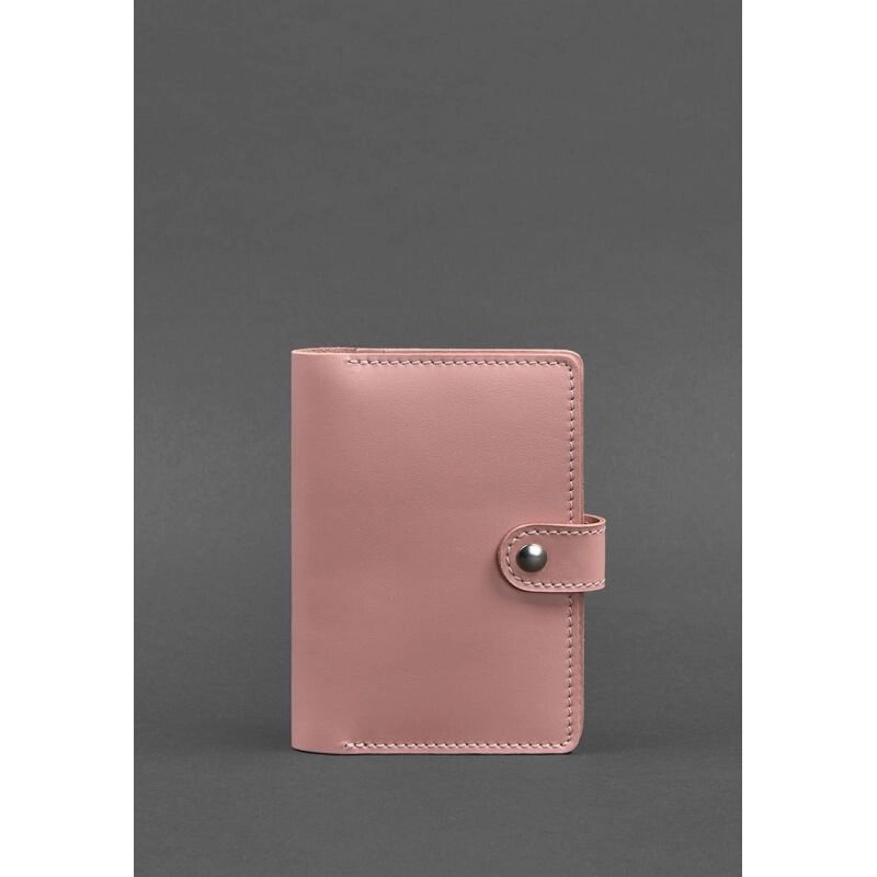 Шкіряна обкладинка для паспорта 3.0 рожева від компанії Shock km ua - фото 1
