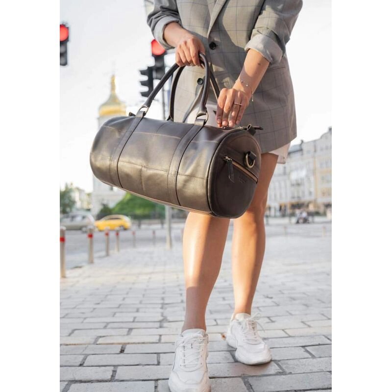 Шкіряна сумка Harper темно-коричнева краст від компанії Shock km ua - фото 1