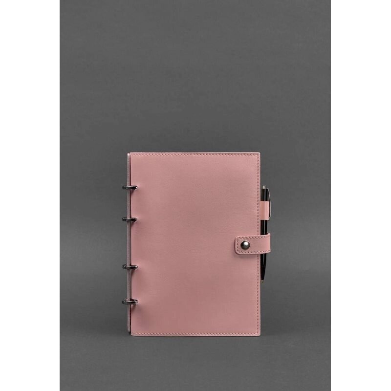 Шкіряний блокнот з датованим блоком (Софт-бук) 9.1 рожевий від компанії Shock km ua - фото 1