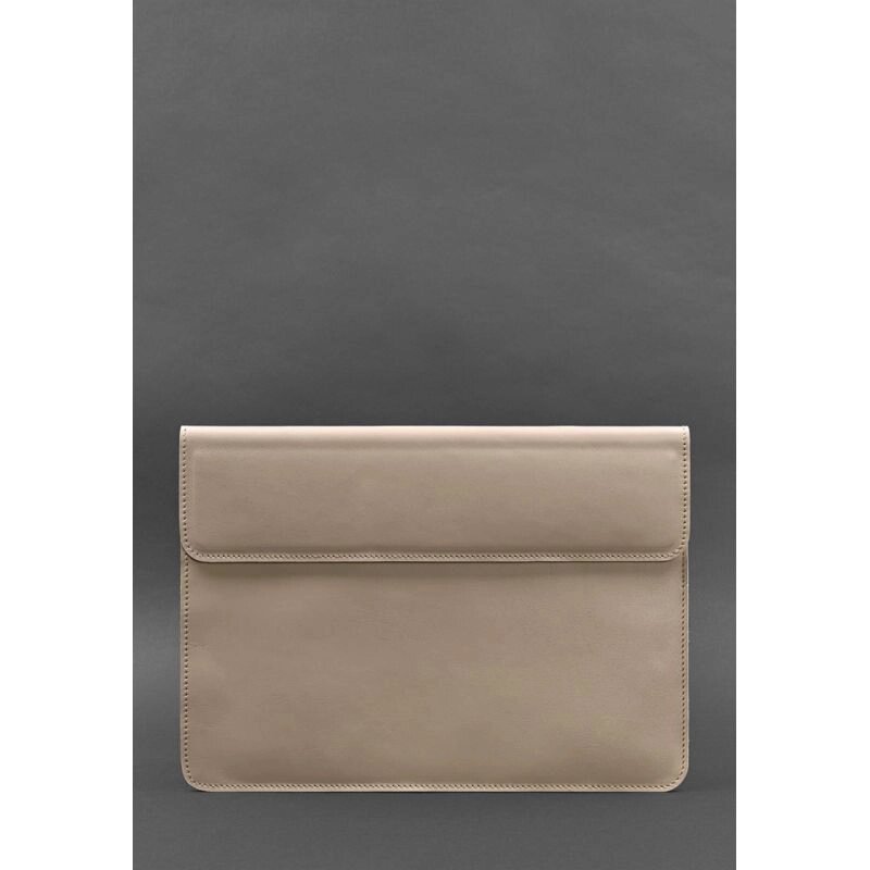 Шкіряний чохол-конверт на магнітах для MacBook 14 Світло-бежевий від компанії Shock km ua - фото 1