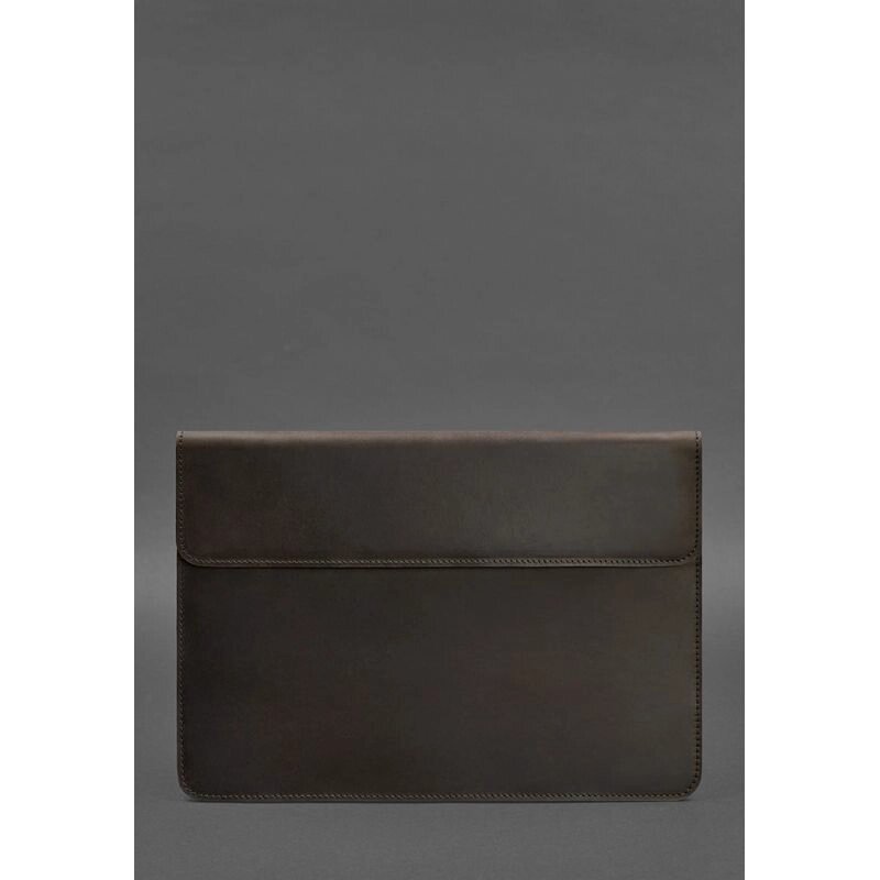Шкіряний чохол-конверт на магнітах для MacBook 14 Темно-коричневий Crazy Horse від компанії Shock km ua - фото 1