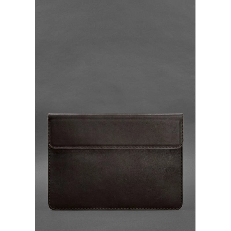 Шкіряний чохол-конверт на магнітах для MacBook 14 Темно-коричневий від компанії Shock km ua - фото 1