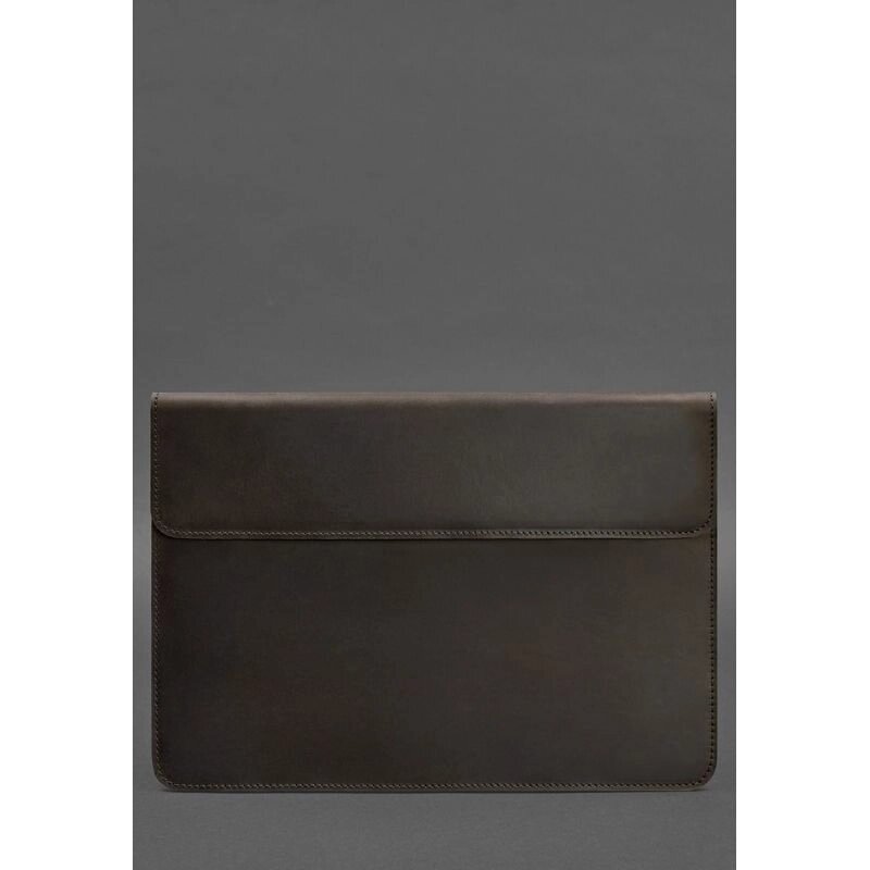 Шкіряний чохол-конверт на магнітах для MacBook 15-16 дюйм Темно-коричневий Crazy Horse від компанії Shock km ua - фото 1