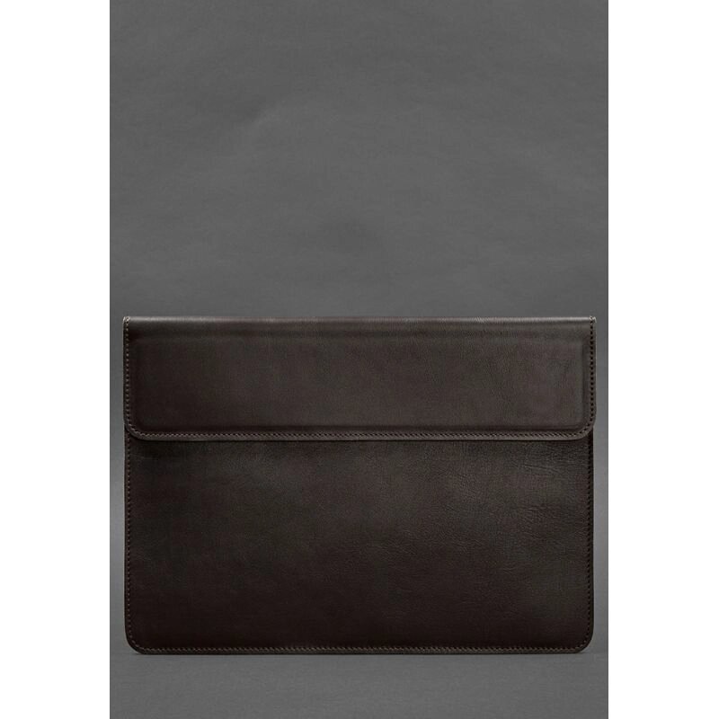 Шкіряний чохол-конверт на магнітах для MacBook 15-16 дюйм Темно-коричневий від компанії Shock km ua - фото 1