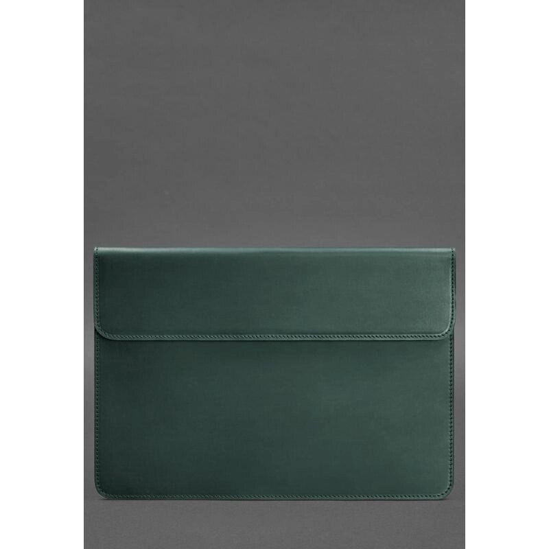 Шкіряний чохол-конверт на магнітах для MacBook 15-16 дюйм Зелений Crazy Horse від компанії Shock km ua - фото 1