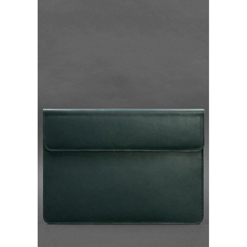 Шкіряний чохол-конверт на магнітах для MacBook 15-16 дюйм Зелений від компанії Shock km ua - фото 1