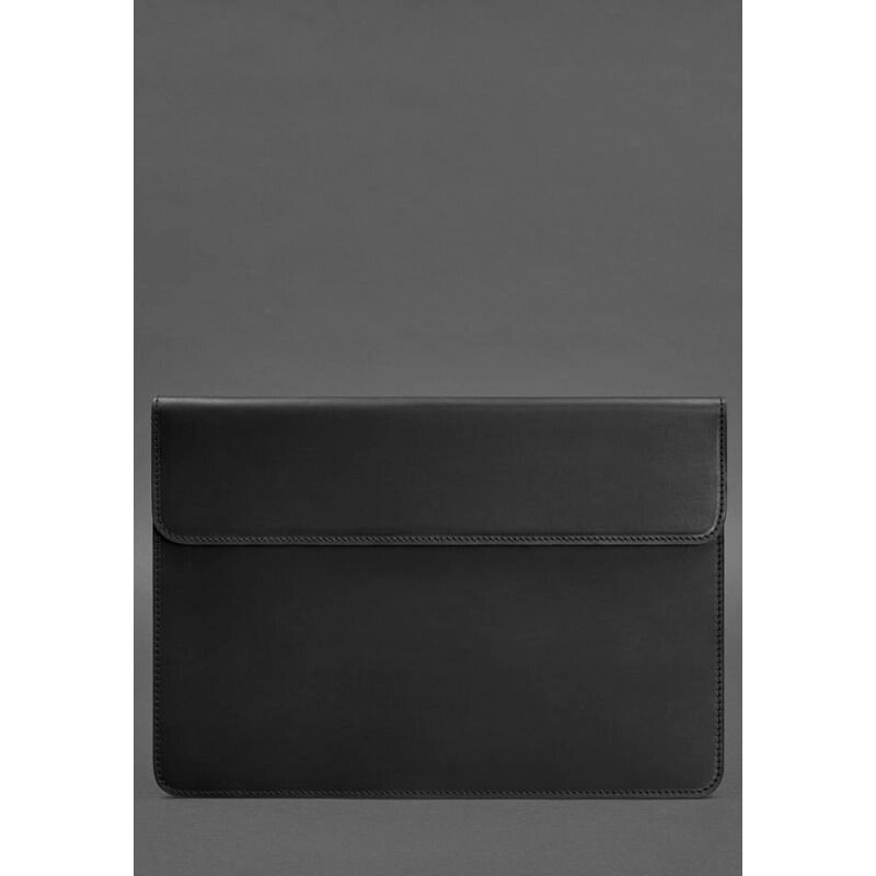 Шкіряний чохол-конверт на магнітах для MacBook 15 дюйм Чорний Crazy Horse від компанії Shock km ua - фото 1