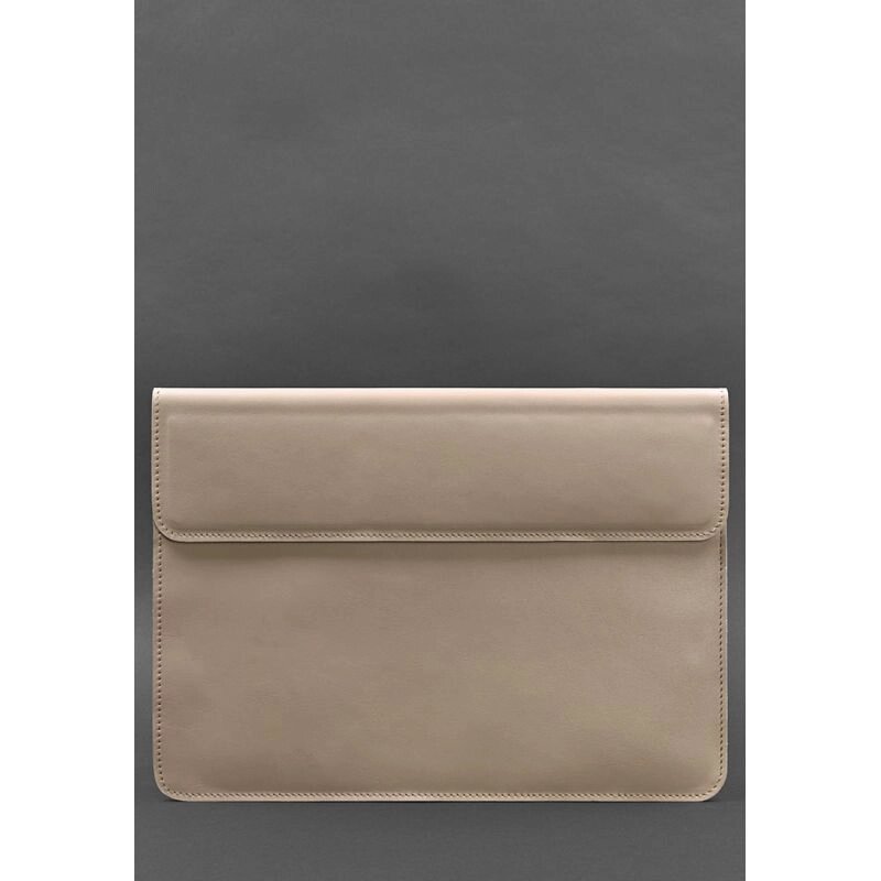 Шкіряний чохол-конверт на магнітах для MacBook 15 дюйм Світло-бежевий від компанії Shock km ua - фото 1