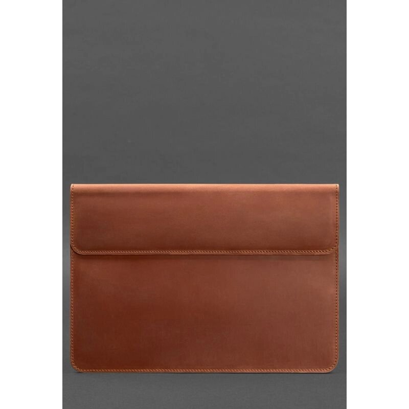 Шкіряний чохол-конверт на магнітах для MacBook 15 дюйм Світло-коричневий Crazy Horse від компанії Shock km ua - фото 1