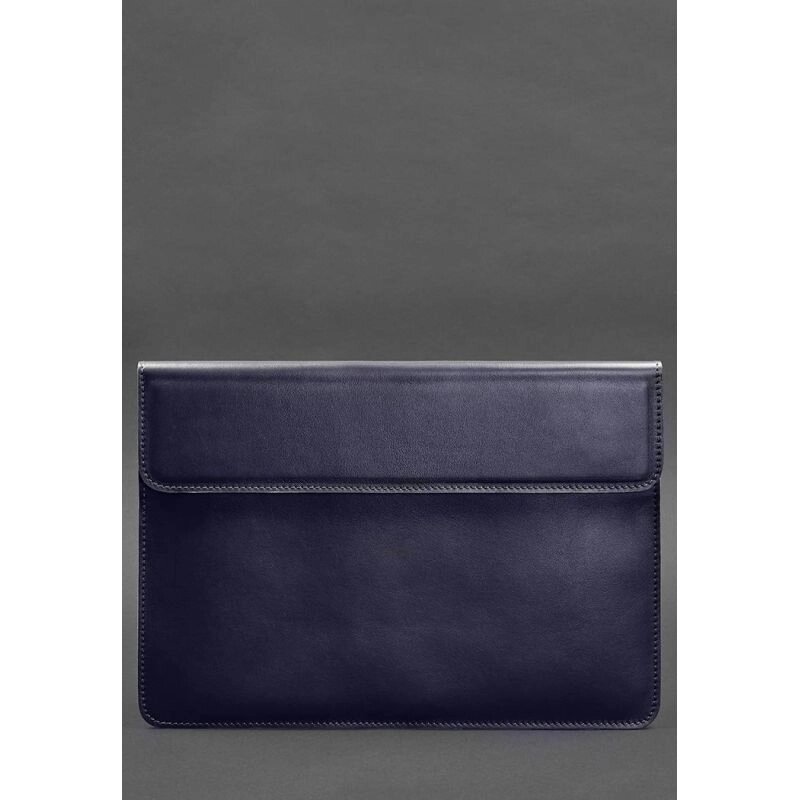 Шкіряний чохол-конверт на магнітах для MacBook 15 дюйм Темно-синій від компанії Shock km ua - фото 1